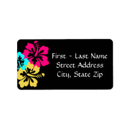 Weddenschap - Hibiscus Colorful Flowers Etiket