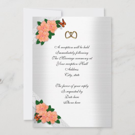 Weddenschap hibiscus en butterflies kaart (Achterkant)