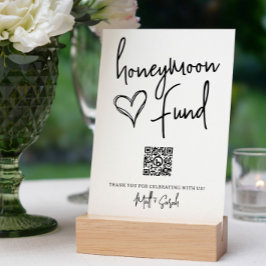 Weddenschap-Honeymoom-fonds met QR-code Poster