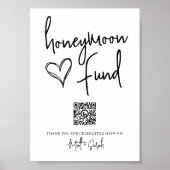 Weddenschap-Honeymoom-fonds met QR-code Poster (Voorkant)