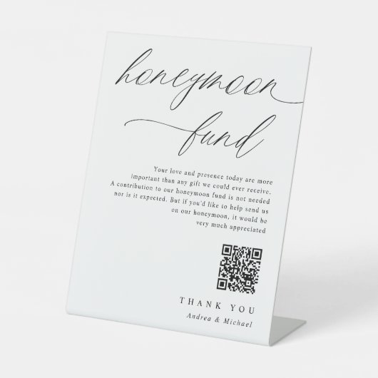 Weddenschap Honeymoon Fonds dat goed moderne gebar Reclamebord Met Voetstuk (Voorkant)