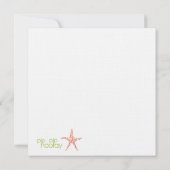 Weddenschap Honeysuckle Peach Starfish Beach Invit Kaart (Achterkant)