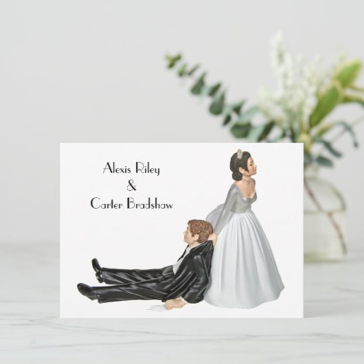 Weddenschap Humor op uitnodiging (Staand voorkant)