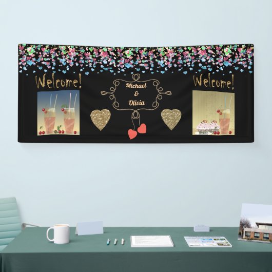 Weddenschap, huwelijksdag, bruiloft spandoek (Beurs)