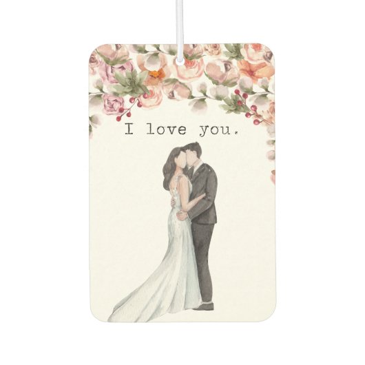 Weddenschap Ik hou van je mooie floral Bedankt Luchtverfrisser (Voorkant)