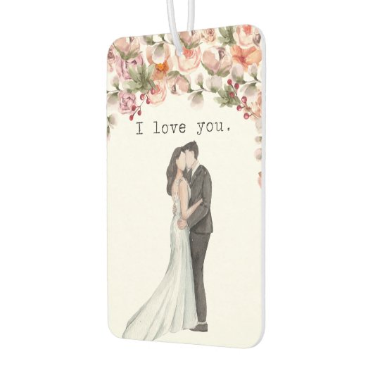 Weddenschap Ik hou van je mooie floral Bedankt Luchtverfrisser (Links)