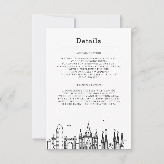 Weddenschap in Barcelona | Uitnodiging voor detail (Voorkant)