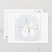 Weddenschap in de sneeuwbride en bruidegom briefkaart (Voorkant / Achterkant)