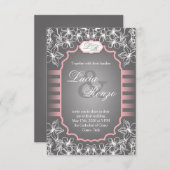 Weddenschap in elegant grijs en roze kaart (Voorkant / Achterkant)