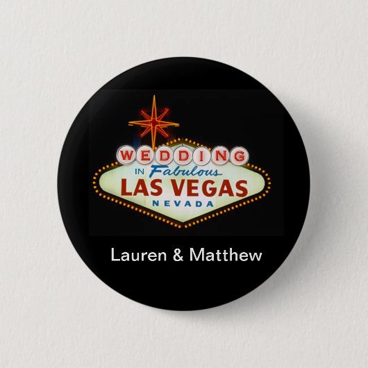 Weddenschap in Fabulous Las Vegas Ronde Button 5,7 Cm (Voorkant)