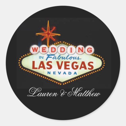 Weddenschap in Fabulous Las Vegas Ronde Sticker (Voorkant)