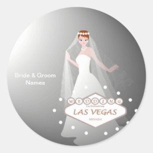 Weddenschap in Fabulous Las Vegas "Spotlight Bride Ronde Sticker