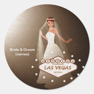 Weddenschap in Fabulous Las Vegas "Spotlight Bride Ronde Sticker