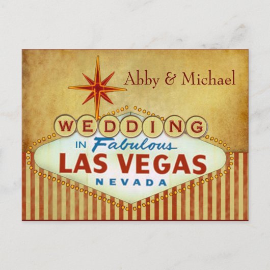 Weddenschap in Fabulous Las Vegas - strepen Aankondigingskaart (Voorkant)