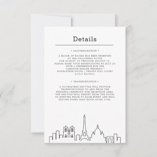 Weddenschap in Frankrijk | Uitnodiging voor detail (Voorkant)