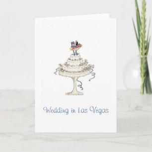 Weddenschap in Las Vegas Bride & Groom, Kaart Cake