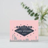 Weddenschap in Las Vegas met Silhouette Bride & Gr Briefkaart (Staand voorkant)