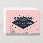 Weddenschap in Las Vegas met Silhouette Bride & Gr Briefkaart (Voorkant / Achterkant)