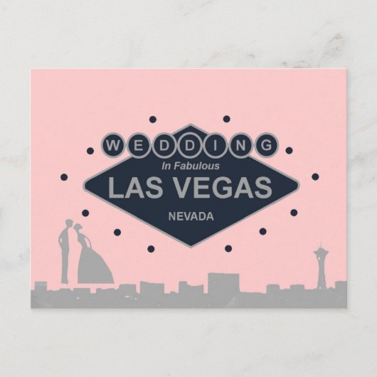 Weddenschap in Las Vegas met Silhouette Bride & Gr Briefkaart (Voorkant)