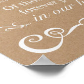 Weddenschap - In Loving Memory Rustic Wedding Sign Poster (Hoek)