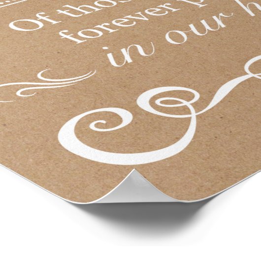 Weddenschap - In Loving Memory Rustic Wedding Sign Poster (Hoek)