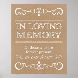 Weddenschap - In Loving Memory Rustic Wedding Sign Poster