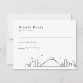 Weddenschap in Mexico | Stijlvolle Skyline RSVP Kaartje (Voorkant)