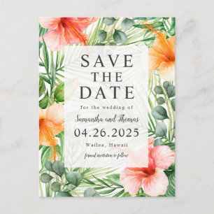 Weddenschap in Paradise Save the Date Aankondigingskaart