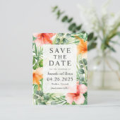 Weddenschap in Paradise Save the Date Aankondigingskaart (Staand voorkant)