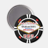 Weddenschap in Vegas Casino Favor Poker Chip Magneet (Voorkant / Achterkant)