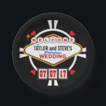Weddenschap in Vegas Casino Favor Poker Chip Papieren Bordje<br><div class="desc">WELKOM AAN DE BRITSE EN GROOM'S FABULOZE WEDING! Of je nu de knoop in Las Vegas of in je eigen woonplaats verbindt, deze gelukkige huwelijksgunsten in casino-stijl zullen zeker met je gasten slaan. Replica van het beroemde Nevada-teken in retro neon doo-wop stijl, voeg je namen toe als sterkopliners op de...</div>