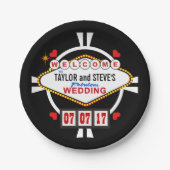 Weddenschap in Vegas Casino Favor Poker Chip Papieren Bordje (Voorkant)