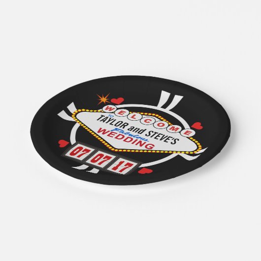 Weddenschap in Vegas Casino Favor Poker Chip Papieren Bordje (Gekanteld)