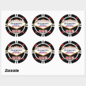 Weddenschap in Vegas Casino Favor Poker Chip Ronde Sticker (Vel)