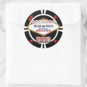 Weddenschap in Vegas Casino Favor Poker Chip Ronde Sticker (Tas)