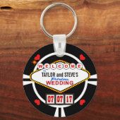 Weddenschap in Vegas Casino Favor Poker Chip Sleutelhanger (Voorkant)