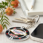 Weddenschap in Vegas Casino Favor Poker Chip Sleutelhanger (Voorkant Rechts)
