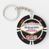Weddenschap in Vegas Casino Favor Poker Chip Sleutelhanger (Voorkant)