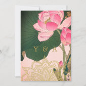 Weddenschap Indiase stijl Roze Gold WaterLilley Kaart (Voorkant)