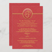Weddenschap Indische stijl Vlat Uitnodiging (Voorkant / Achterkant)