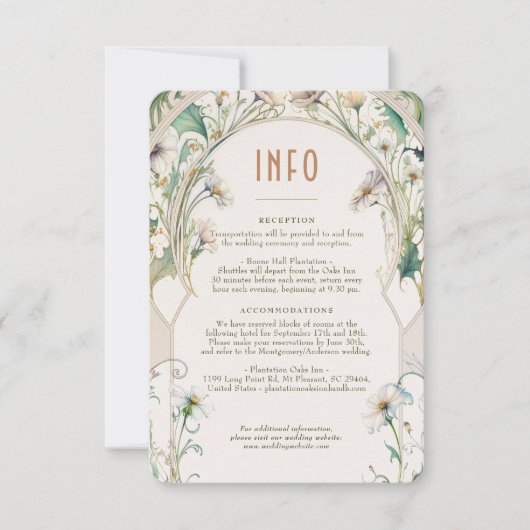 Weddenschap InFO Daisy Art Nouveau door Mucha Kaart (Voorkant)