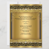 Weddenschap Invite Metallic Gold Black Diamond Kaart (Achterkant)