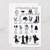 Weddenschap Itenerary Schedule for Bridesmaids Programmakaart (Voorkant / Achterkant)