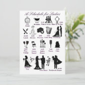Weddenschap Itenerary Schedule for Bridesmaids Programmakaart (Staand voorkant)