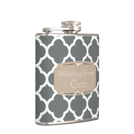 Weddenschap Jitters Cure Quatrefoil patroon Heupfles (Rechts)