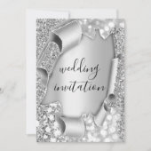 Weddenschap Jubileum 3D-effect Glam Gray Silver Kaart (Voorkant)