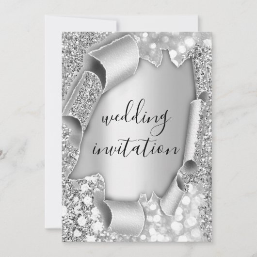 Weddenschap Jubileum 3D-effect Glam Gray Silver Kaart (Voorkant)