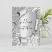 Weddenschap Jubileum 3D-effect Glam Gray Silver Kaart (Staand voorkant)