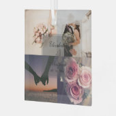 Weddenschap Jubileum Bride en Groom Foto Collage Glas Ornament (Voorkant links)