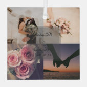 Weddenschap Jubileum Bride en Groom Foto Collage Glas Ornament (Achterkant)